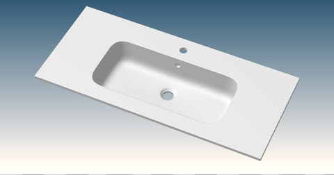 Van Marcke Paco wastafelblad met 1waskom 1kraangat 1000x15x460mm mat wit