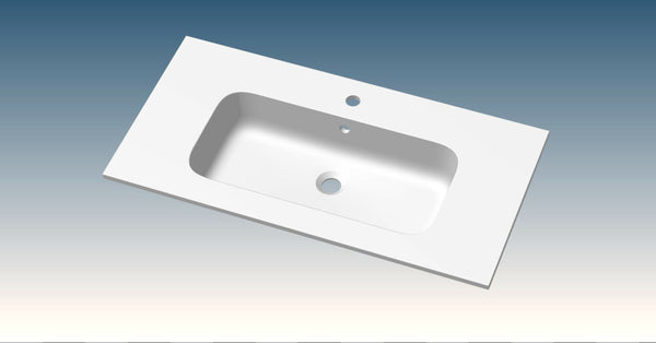 Van Marcke Paco wastafelblad met 1waskom 1kraangat 900x15x460mm glossy wit
