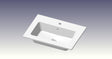 intro Cor wastafelblad met 1 geïntegreerde waskom 605x460x14mm blinkend wit