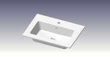intro Cor wastafelblad met 1 geïntegreerde waskom 605x460x14mm blinkend wit