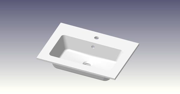 intro Cor tablette avec 1lavabo intégré 605x460x14mm blanc mat