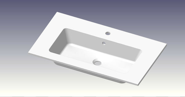 intro Cor tablette avec 1lavabo intégré 805x460x14mm blanc mat