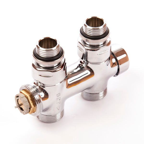 Comap decoratief H-blok centrale thermostatische aansluiting 1/2" recht chroom