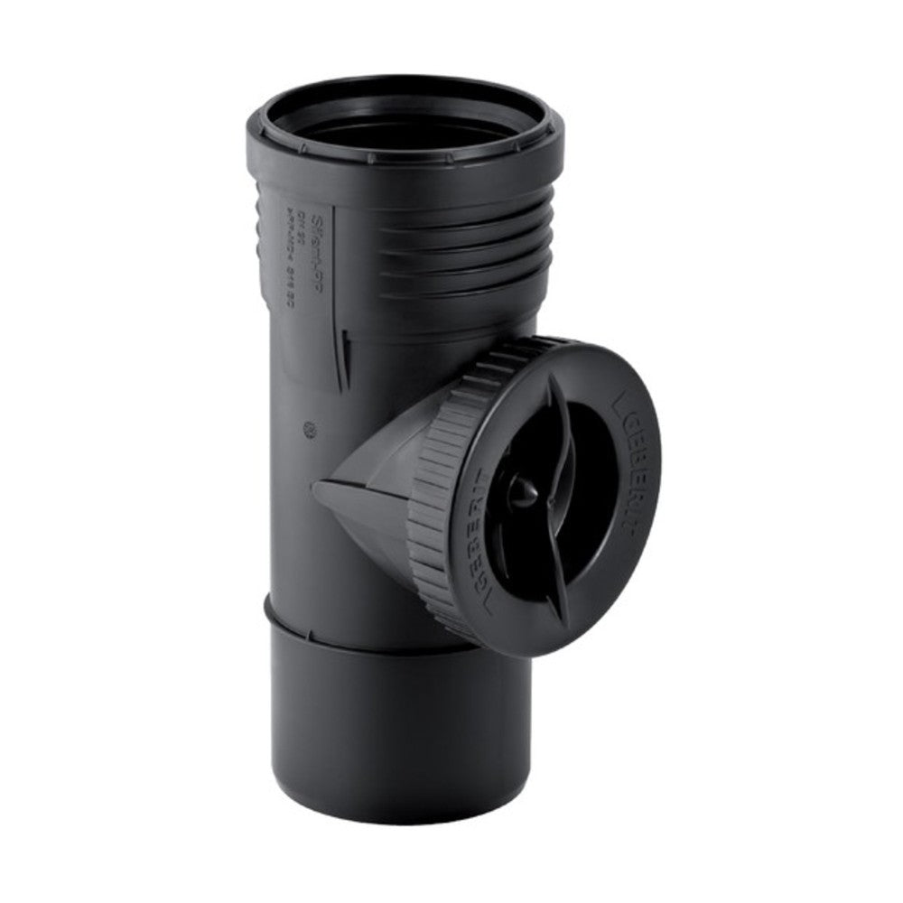 Geberit Silent-PP toezichtsstuk 90° met ronde toezichtsopening D50 mm