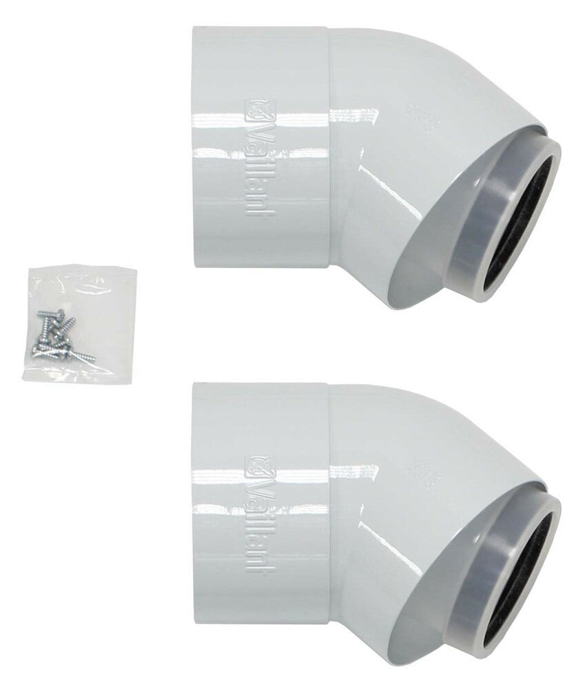 Bulex bocht 45° D80/125 2 stuks, conduits concentriques - 2 raccordements — SKU VM-20040505, EAN 3532041737333