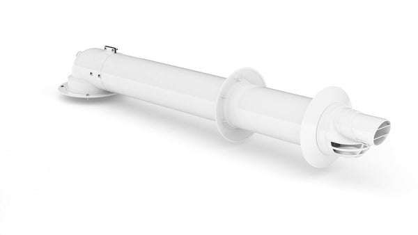 Bulex horizontale geveldoorvoer korte bocht D60/100 2 meetnippels L0,6-08m