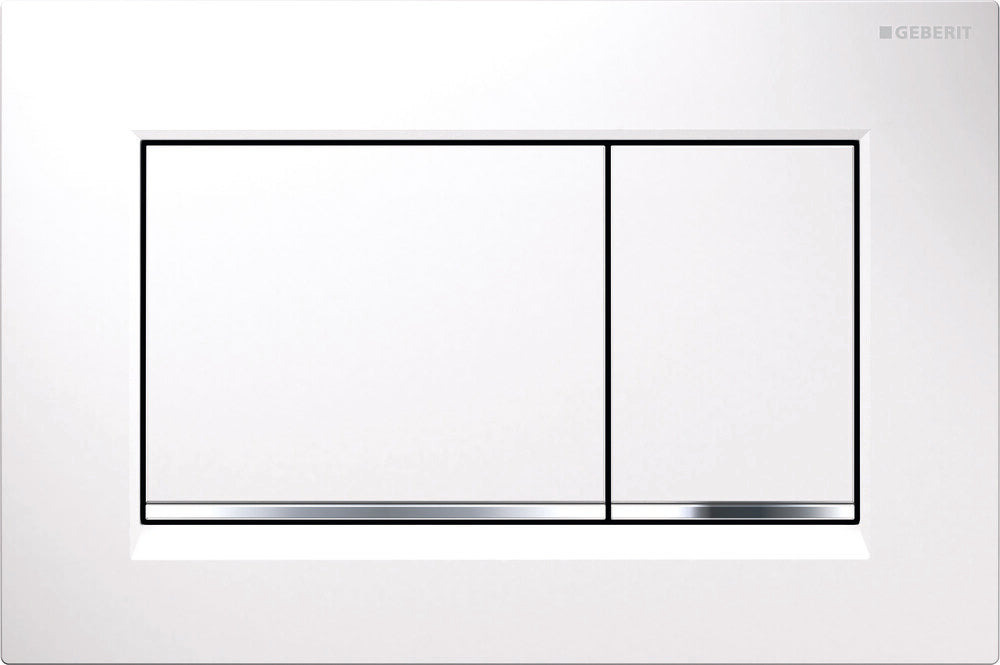 Geberit Sigma30 bedieningsplaat voor inbouwreservoir wit/chroom