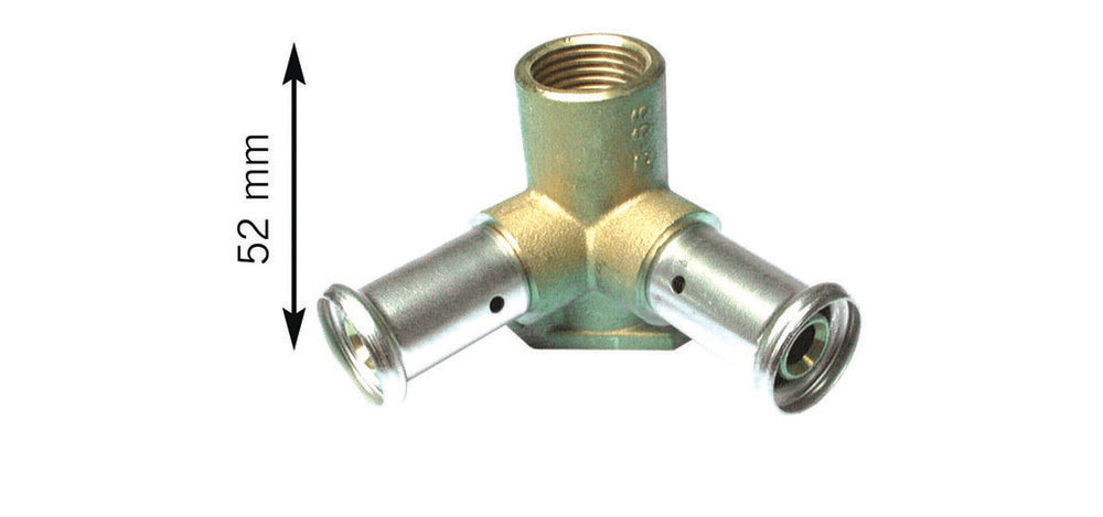 Henco dubbele muurplaat messing 20-1/2F