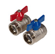 Henco set 2 kogelkranen 1"X1"