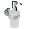 Van Marcke Frea brass and glass wall-mounted soap dispenser chrome-plated