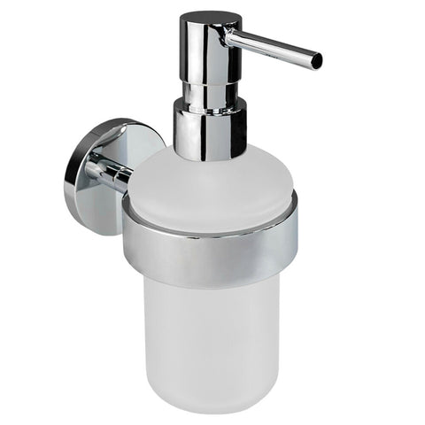 Van Marcke Frea zeepdispenser messing en glas wand chroom