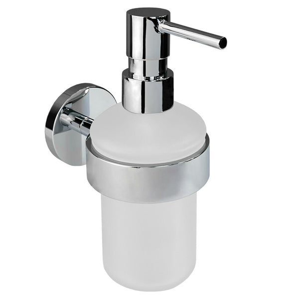 Van Marcke Frea zeepdispenser messing en glas wand chroom