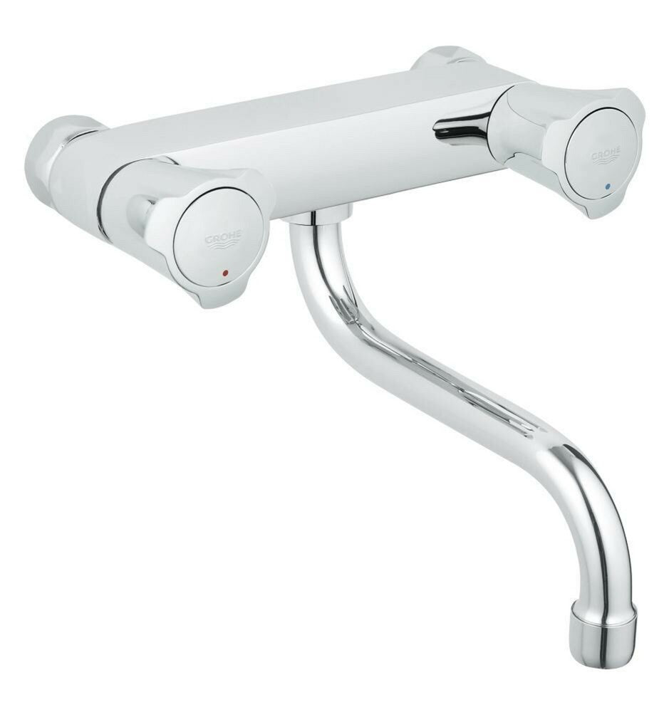 Grohe Costa L keukenwandmengkraan metalen grepen schroefrozet Longlife chroom