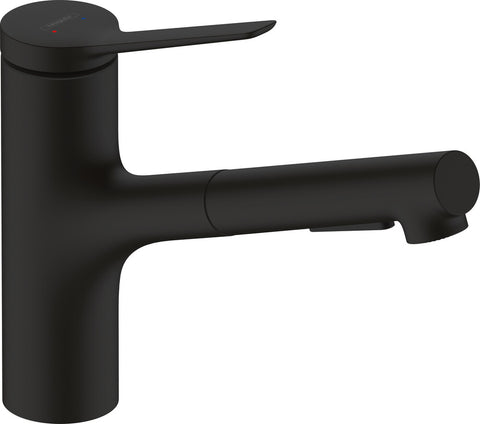 Hansgrohe Zesis M33 1-greepskeukenmengkraan 150 sproeier 2 jets mat zwart