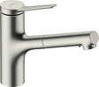 Hansgrohe Zesis M33 1-greepskeukenmengkraan 150 sproeier 2 jets RVS afwerking