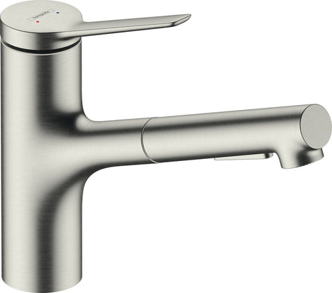 Hansgrohe Zesis M33 1-greepskeukenmengkraan 150 sproeier 2 jets RVS afwerking