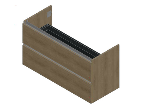 intro Tempus onderbouwkast B1200xD495xH650mm 2 laden Oak