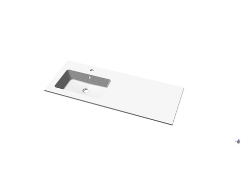 intro Cor wastafelblad met 1 geïntegreerde waskom links 1205x460x140mm wit