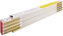 mètre pliant bois 2m blanc/jaune