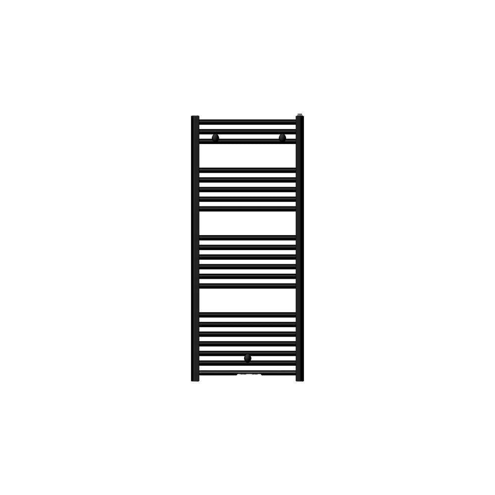 Basic 120/050 handdoekradiator - H 1154 x L 500 - 506W - mat zwart