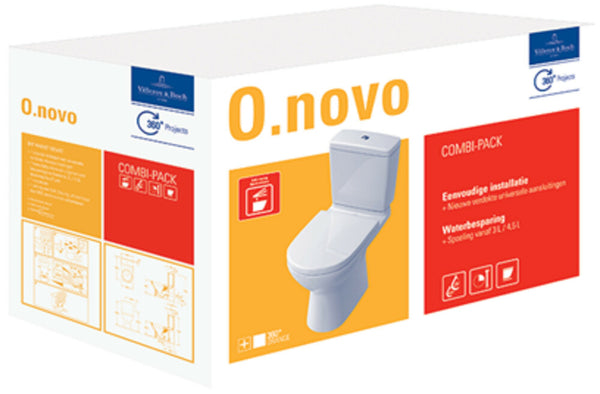 Villeroy&Boch O.novo PACK staand toilet afvoer horizontaal wit alpin