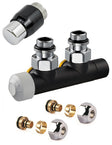 Resideo Therafix Design set raccordement mural gauche 1/2" noir