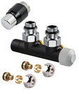 Resideo Therafix Design set muuraansluiting rechts 1/2" zwart