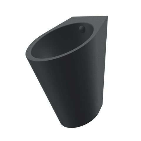 Delabie FINO urinoir zonder spoelrand wandmontage toevoer achter RVS 304 zwart