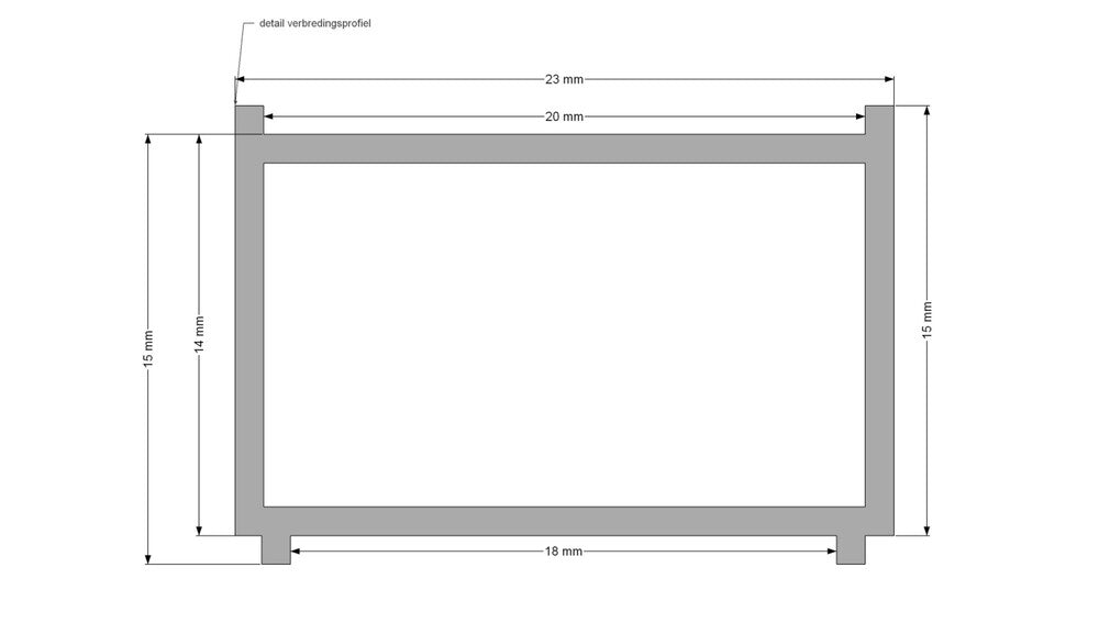 Van Marcke Pina verbredingsprofiel 15 mm chroom