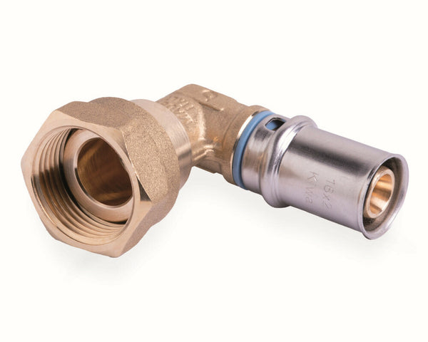 SYSTEMPEX elleboogkoppeling losse moer 90° chroom persen 16-3/4"