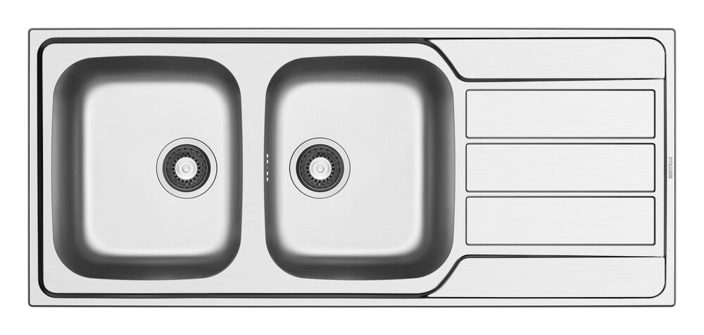 GO by Van Marcke Sofia inbouwspoeltafel 1160x500mm 2 bakken RVS