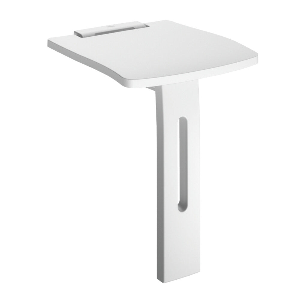 Delabie douchezitje met inklapbare steunvoet 410x360mm aluminium wit
