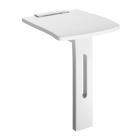 Delabie douchezitje met inklapbare steunvoet 410x360mm aluminium wit