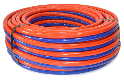 SYSTEMPEX Twinpipe dubbel voorgeïsoleerde buis rood + blauw D16 dikte 6mm rol L50m