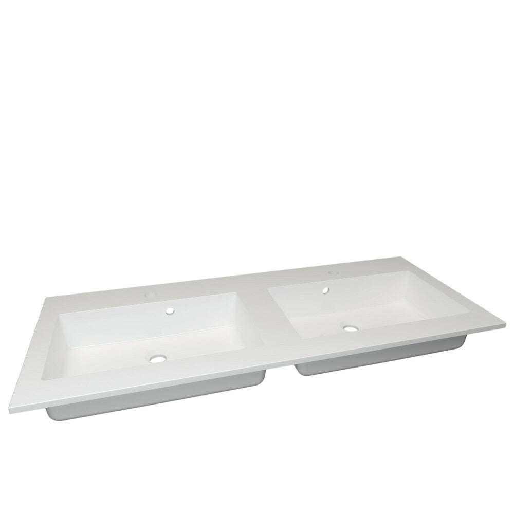 Van Marcke Don II geïntegreerde tablet met 2 verzonken wastafels 1200 x 500 mm wit