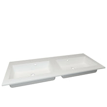 Van Marcke Don II tablette intégrée avec 2 lavabos encastré 1200 x 500 mm blanc