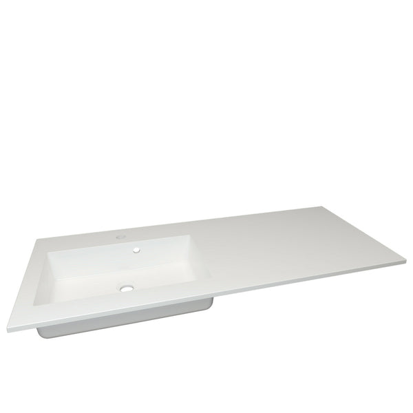 Van Marcke Don II geïntegreerde tablet met 1 verzonken wastafel 1200 x 500 mm links wit