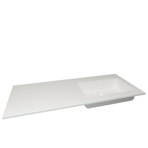 Van Marcke Don II geïntegreerde tablet met 1 verzonken wastafel 1200 x 500 mm rechts wit