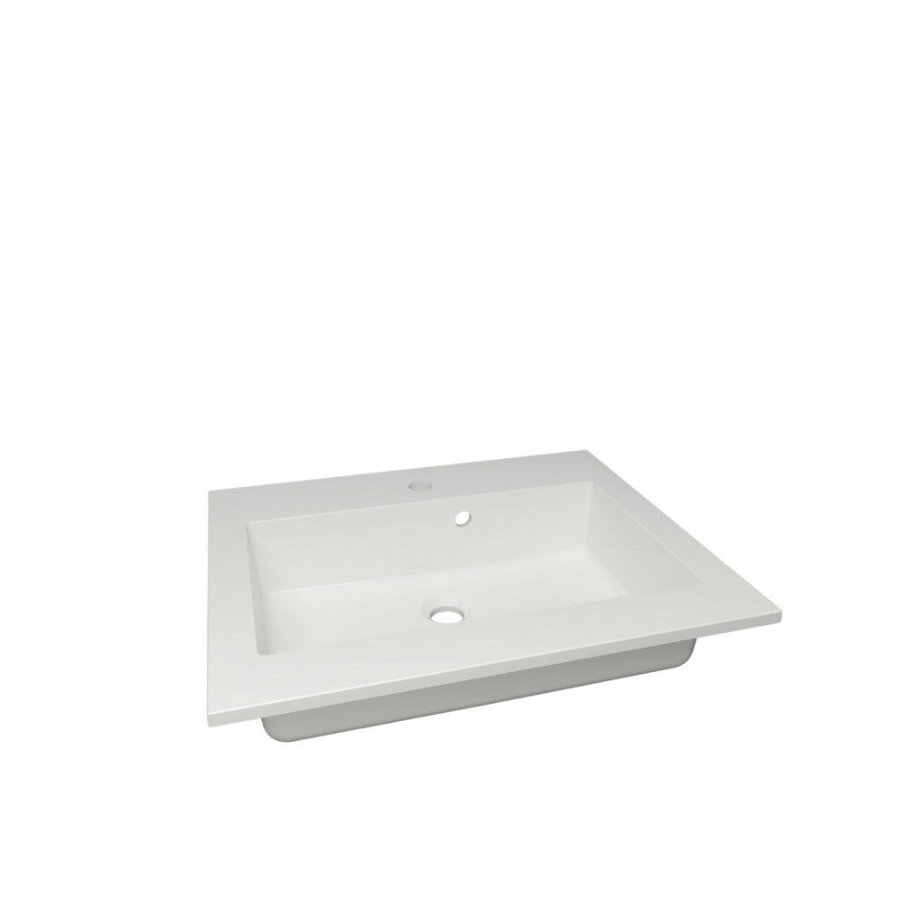 Van Marcke Don II geïntegreerde tablet met 1 verzonken wastafel 600 x 500 mm wit