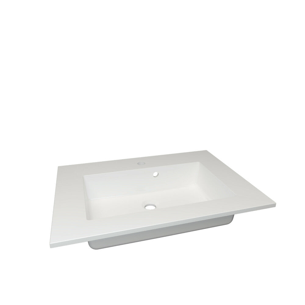 Van Marcke Don II geïntegreerde tablet met 1 verzonken wastafel 700 x 500 mm wit