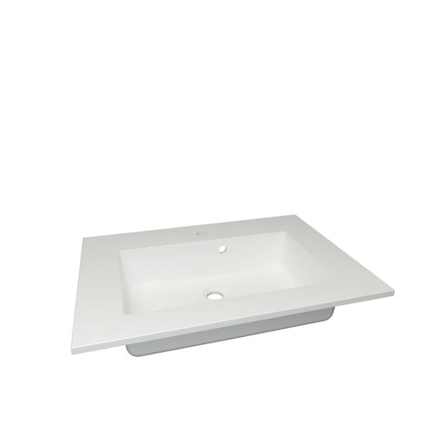 Van Marcke Don II geïntegreerde tablet met 1 verzonken wastafel 700 x 500 mm wit