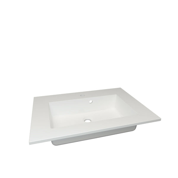 Van Marcke Don II geïntegreerde tablet met 1 verzonken wastafel 700 x 500 mm wit