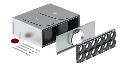 Zehnder ComfoWell 625 Silencerkit Eindplaat DN200 en Montageplaat 12xDN90 RLC