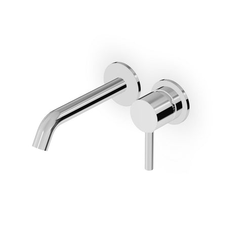 Zucchetti Pan S 2-gats eengreeps wastafelkraan muurmodel bek 16 cm chroom