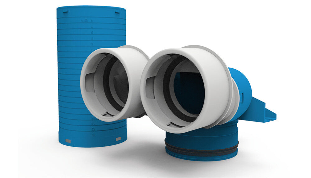 Vent-Axia VVCHL250-290 ventielcollector 2 x D 90 mm 125 mm 90° met huls lang