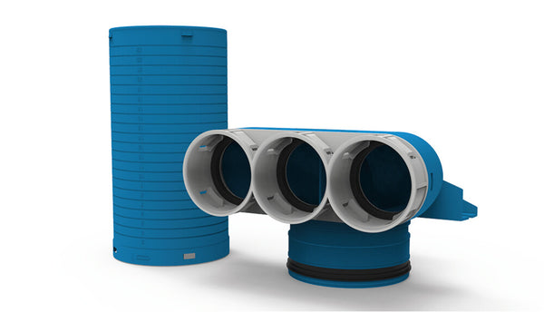 Vent-Axia VVCHL 250 69 collecteur terminal 3 x D 69 mm D 125 mm avec étui long