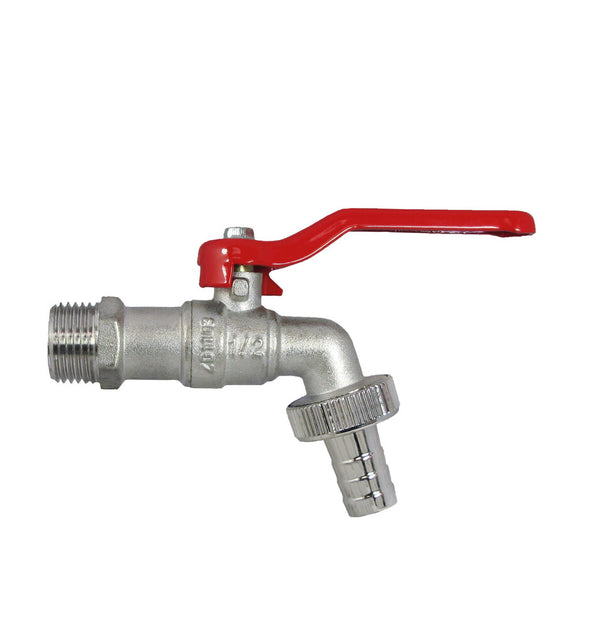 Dienstbolkraan dubbel met lange hendel 1/2" rood