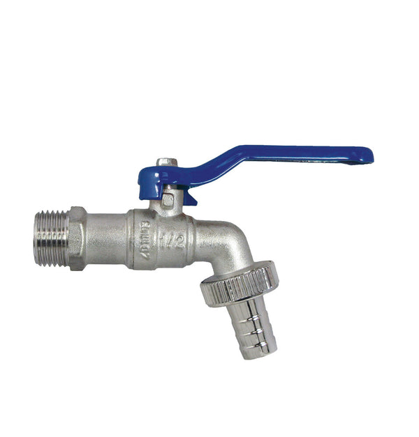 Dienstbolkraan dubbel met lange hendel 1/2" blauw