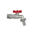Dienstbolkraan dubbel met vlinderhendel 1/2" rood