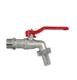Dienstbolkraan dubbel met lange hendel 3/4" rood